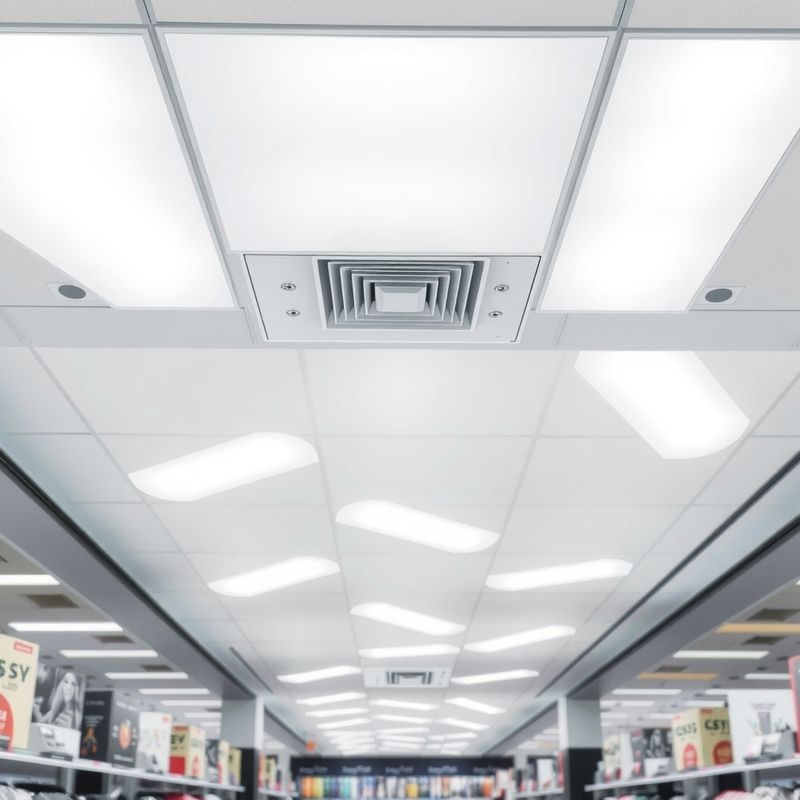 Commercial space illuminated with LED lighting