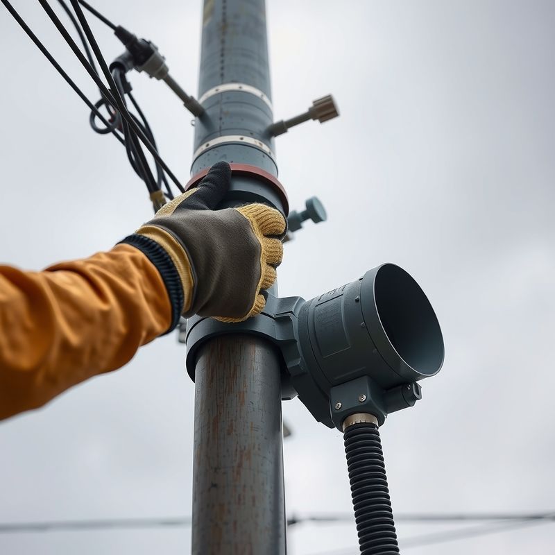 Electrician using a multimeter to troubleshoot a panel